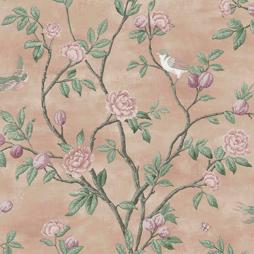 113372 - Eglantine Wallpaper - Blush - Laura Ashley