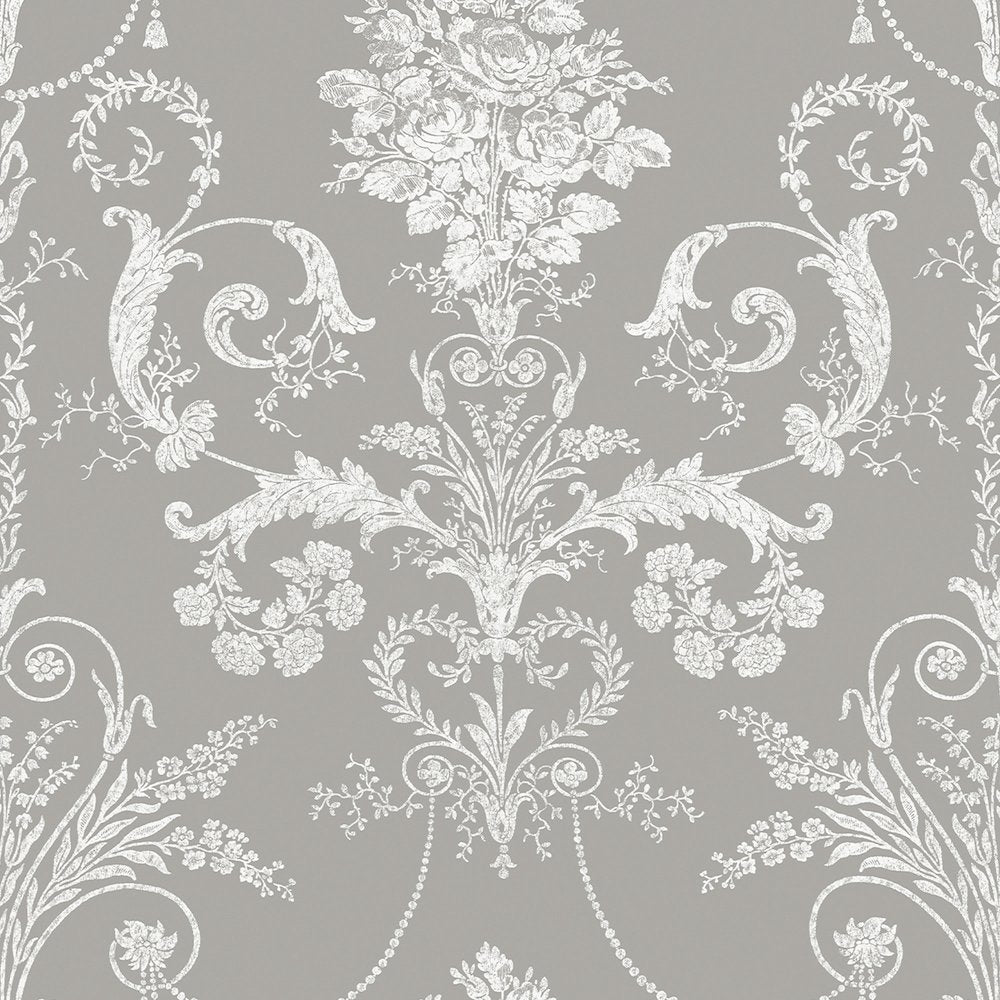 113383 - Josette Wallpaper - Steel - Laura Ashley