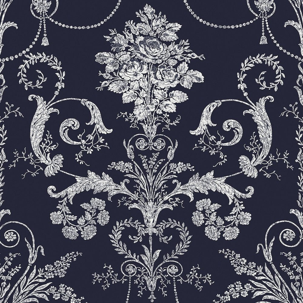 113386 - Josette Wallpaper - Midnight - Laura Ashley