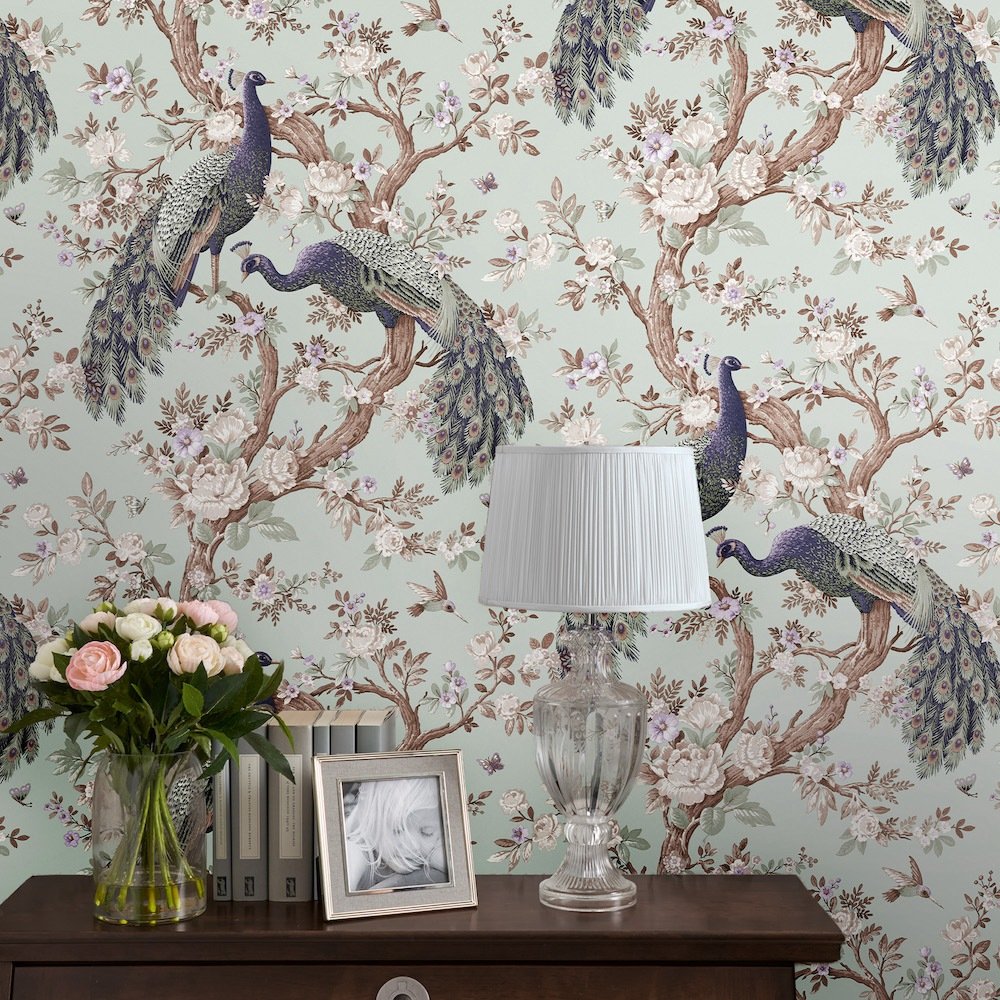 113398 - Belvedere Wallpaper - Duck Egg - Laura Ashley