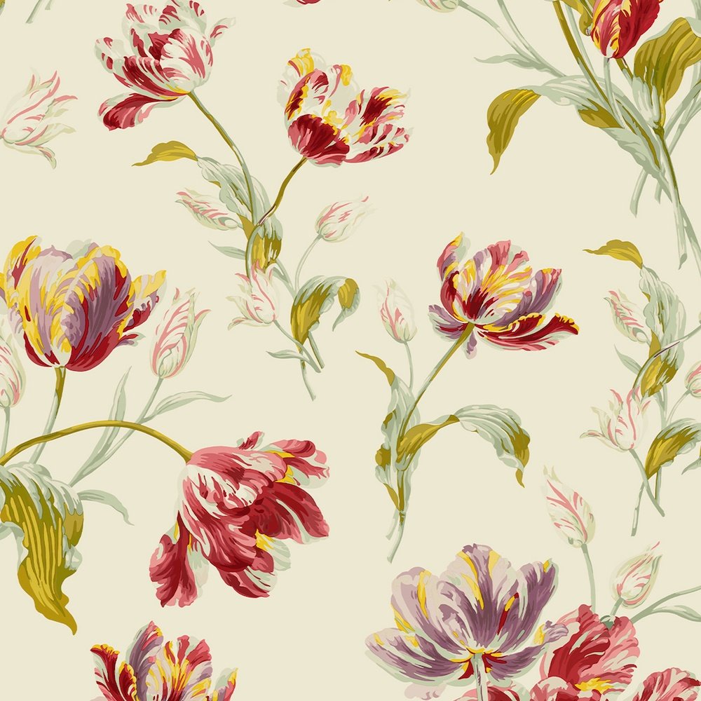 113400 - Gosford Wallpaper - Cranberry - Laura Ashley