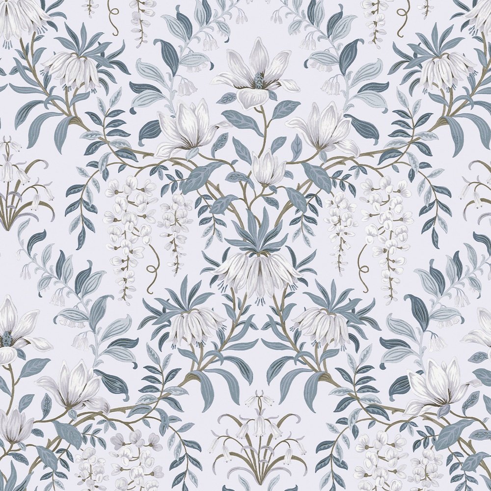 113405 - Parterre Wallpaper - Off White/Seaspray - Laura Ashley