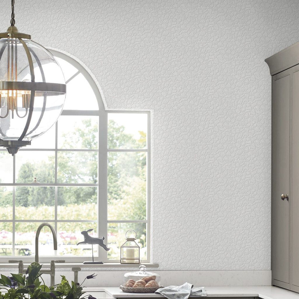 113419 - Stipple Paintable Wallpaper - White - Laura Ashley