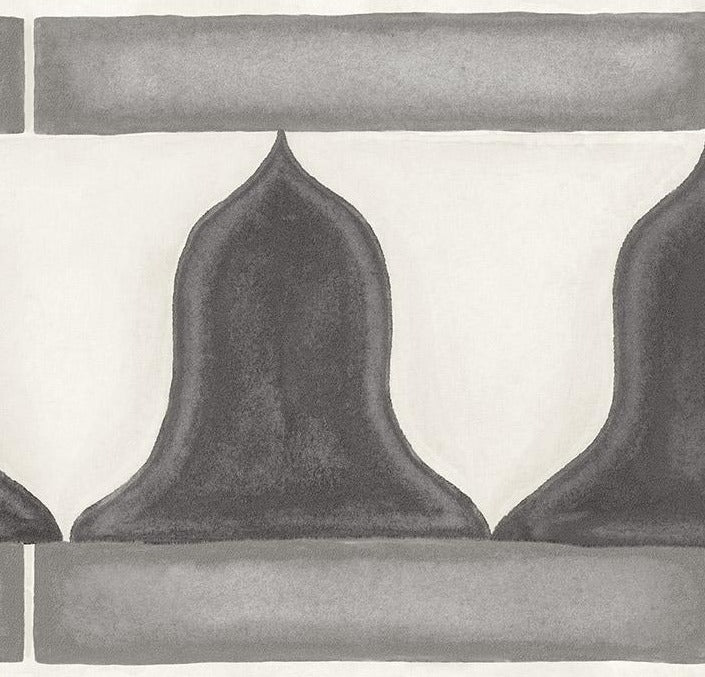 113/12038 - Zellige Border Wallpaper - Soot & Snow - Cole & Son