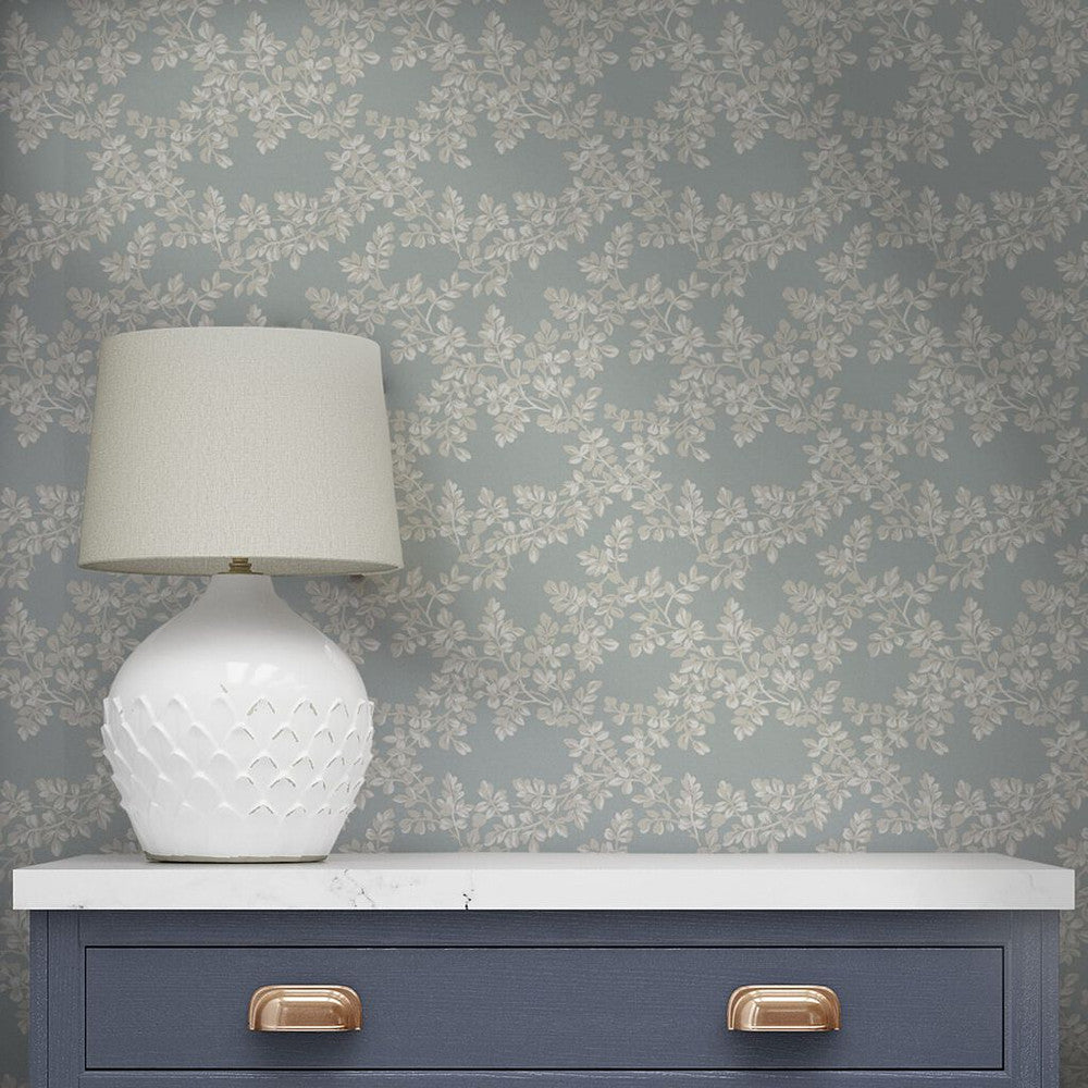 114904 - Burnham Wallpaper - Pale Seaspray - Laura Ashley
