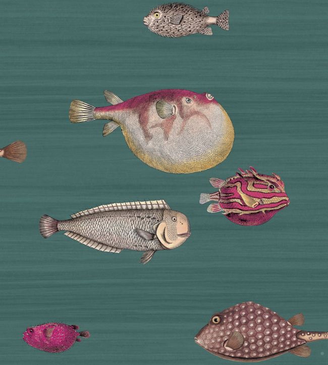 114/12024 - Acquario Wallpaper - Dark Viridian - Cole & Son