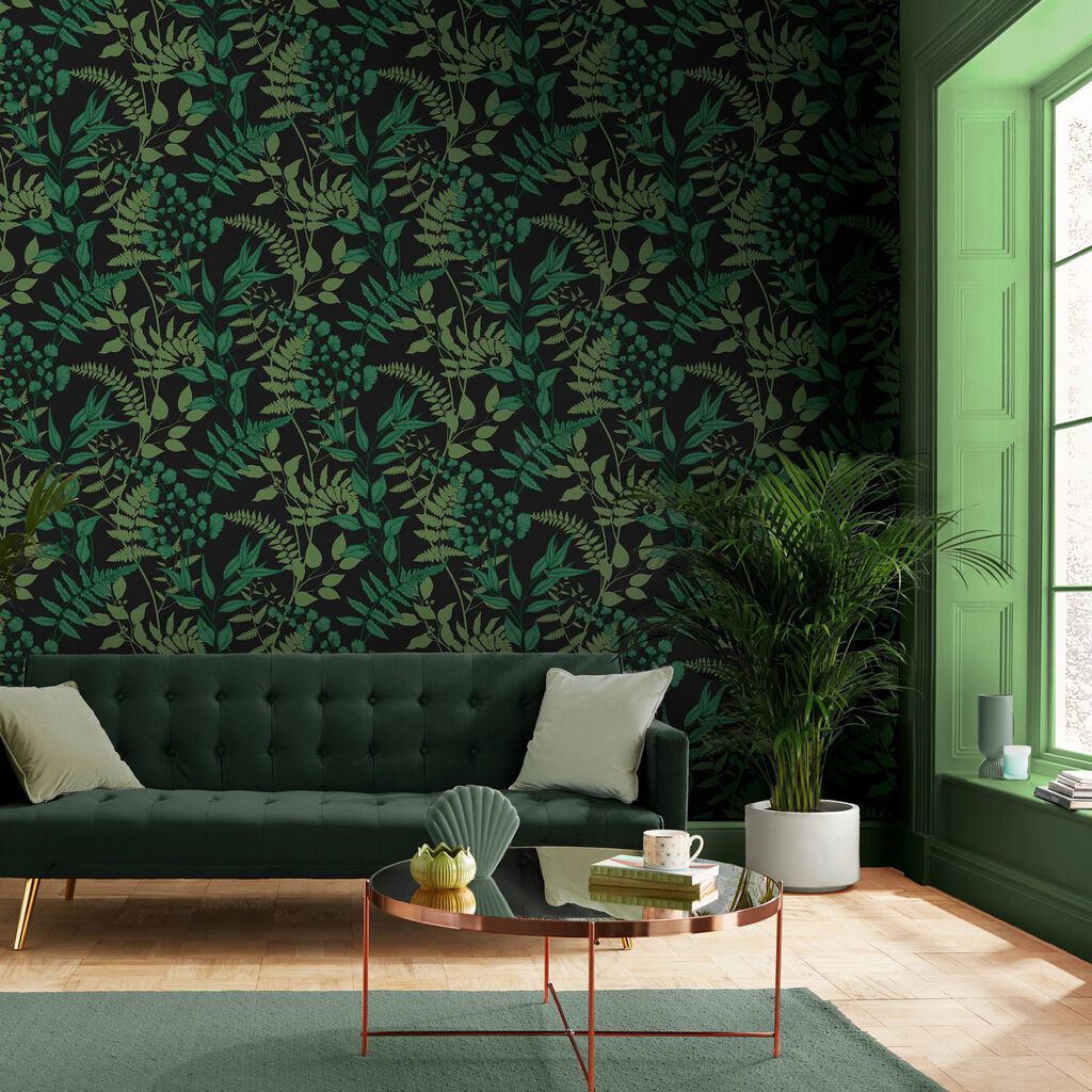 115061 - Fiore Wallpaper - Midnight - Graham & Brown