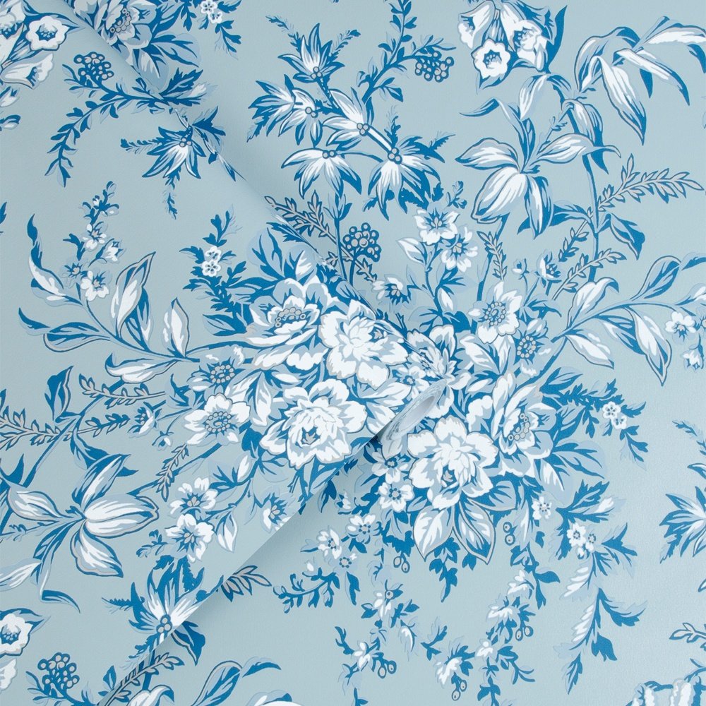 115251 - Picardie Wallpaper - Blue Sky - Laura Ashley