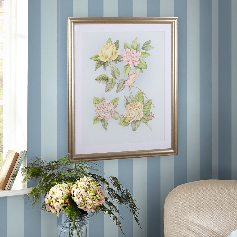 115252 - Lille Matt Stripe Wallpaper - Blue Sky - Laura Ashley