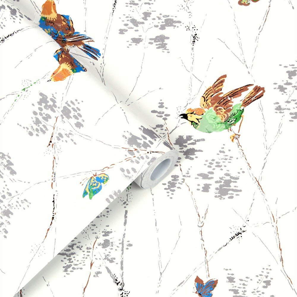 115260 - Aviary Wallpaper - Natural - Laura Ashley