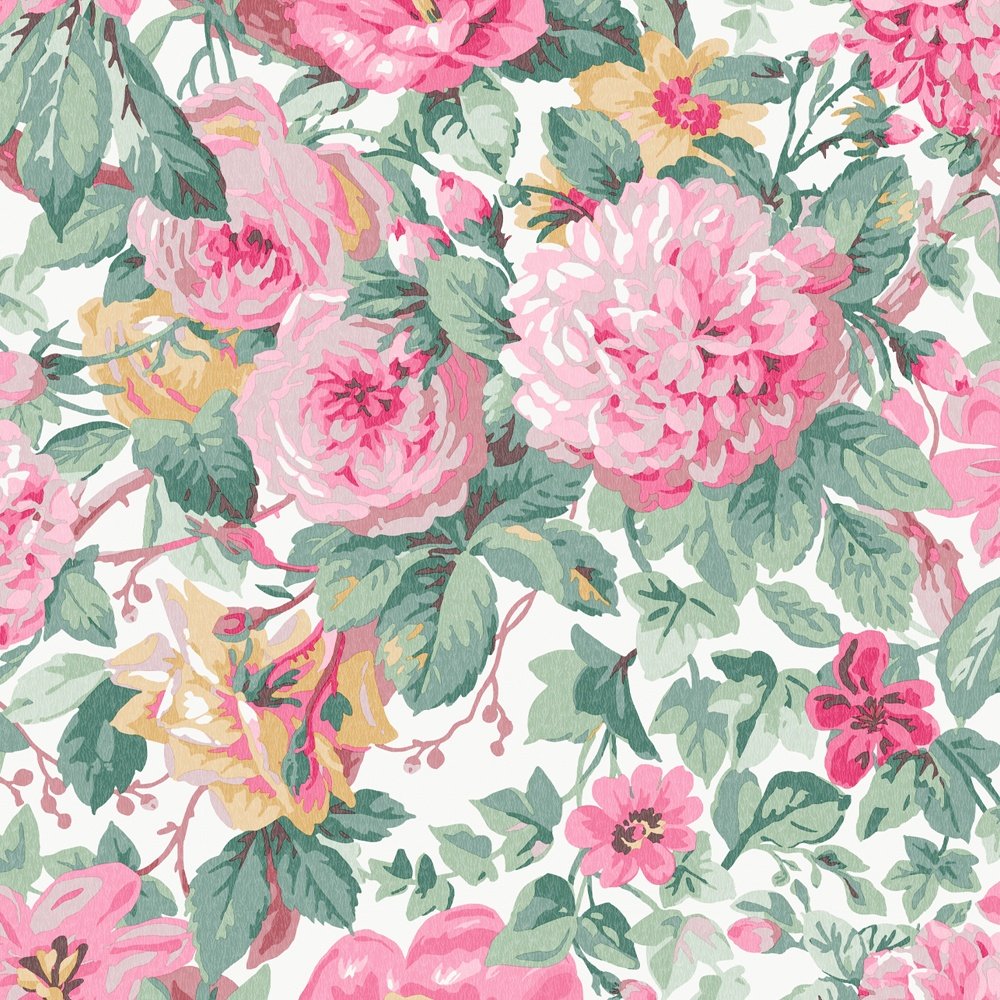 115263 - Aveline Wallpaper - Rose - Laura Ashley