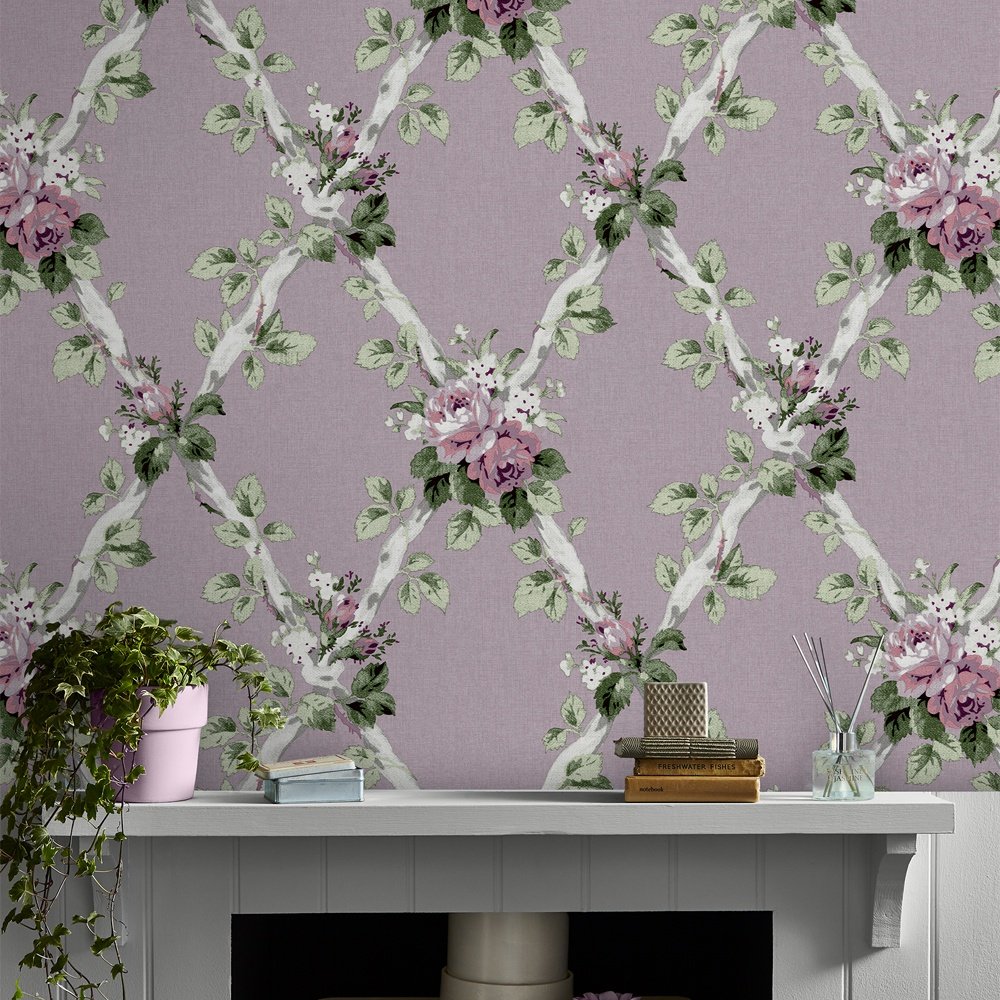 115266 - Elwyn Wallpaper - Grape - Laura Ashley