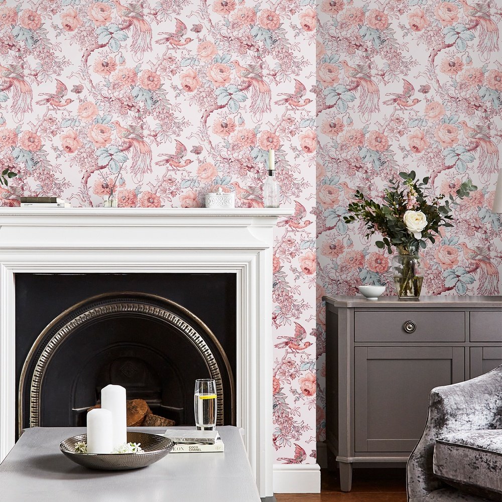 115269 - Birtle Wallpaper - Blush - Laura Ashley