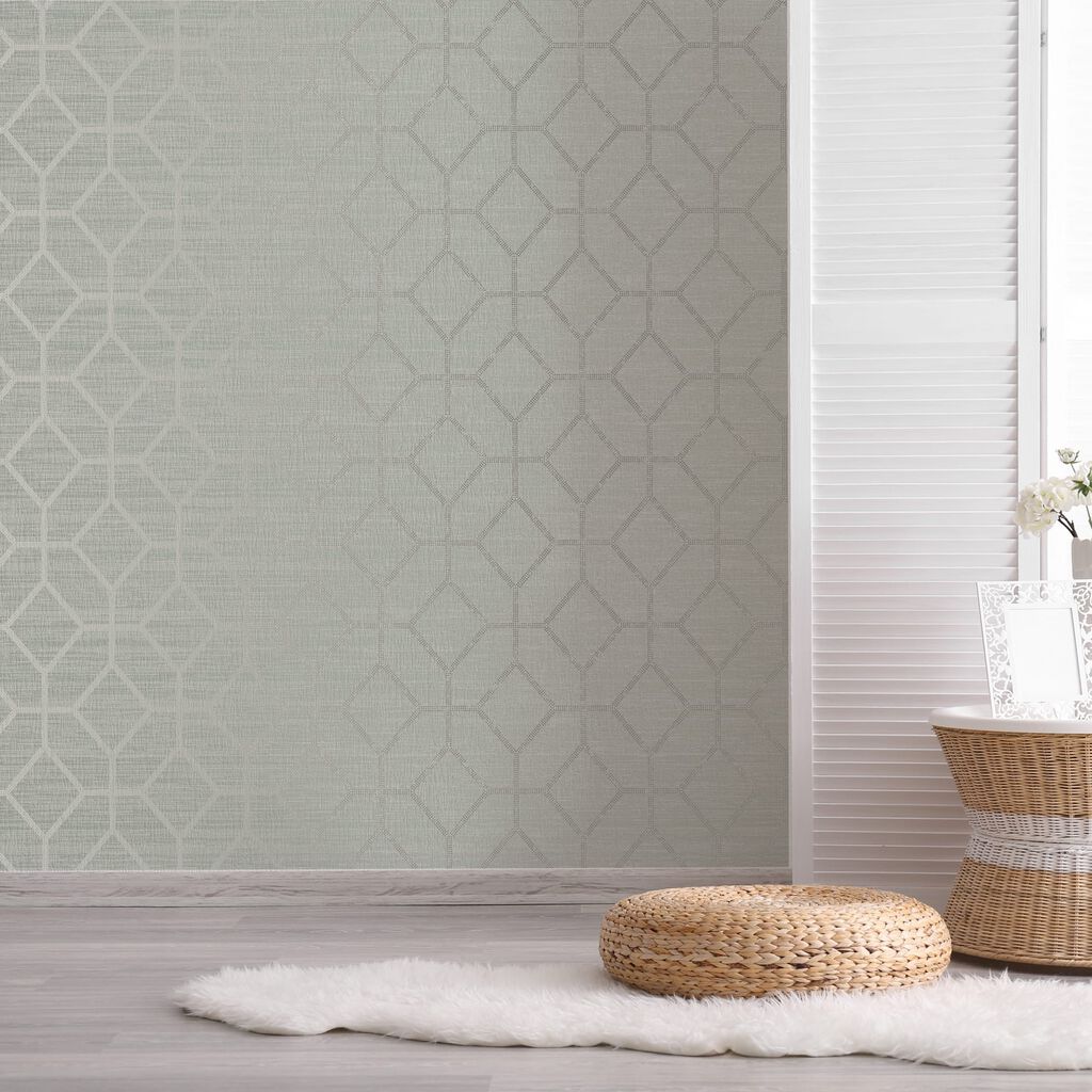 115716 - Asscher Geo Wallpaper - Sage - Boutique Luxury