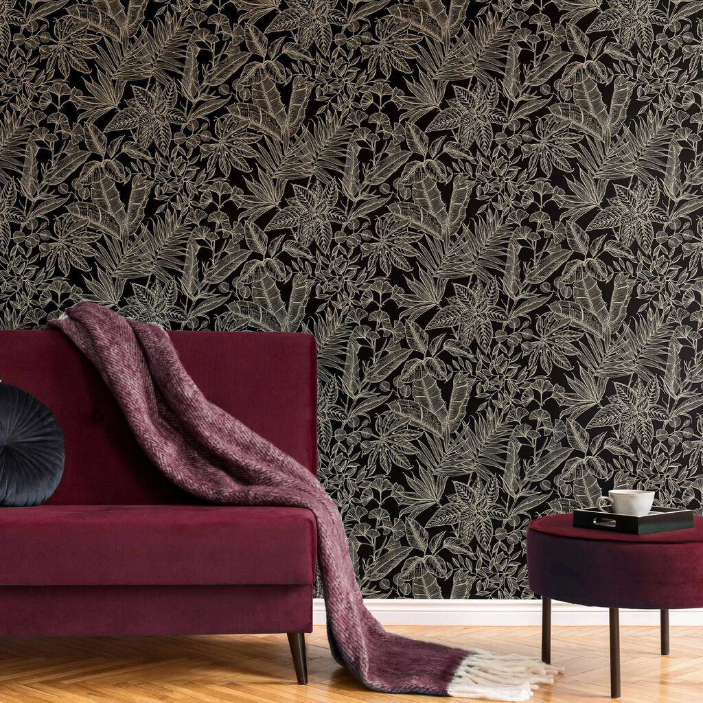 115718 - Paradise Wallpaper - Onyx - Boutique Luxury