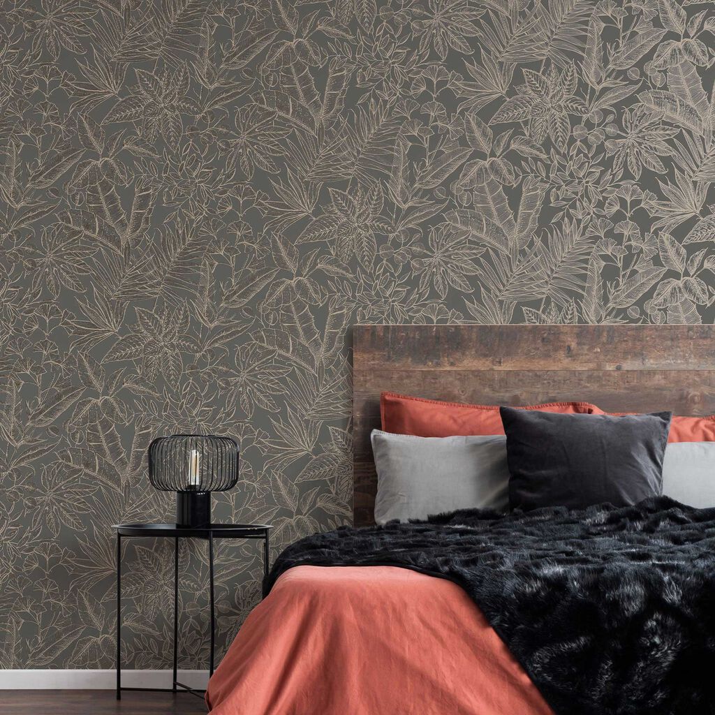 115719 - Paradise Wallpaper - Smokey Quartz - Boutique Luxury