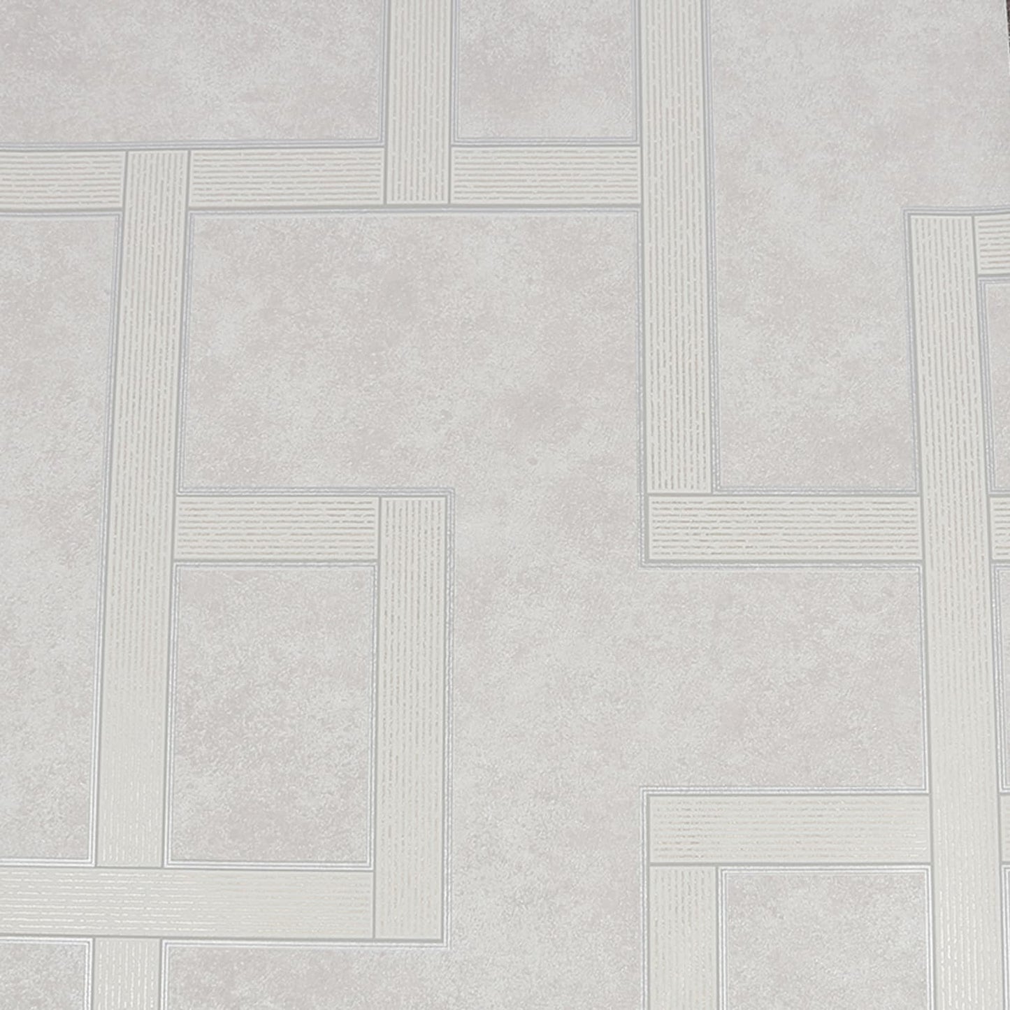 115729 - Gilded Greek Key Wallpaper - Pearl - Boutique Luxury