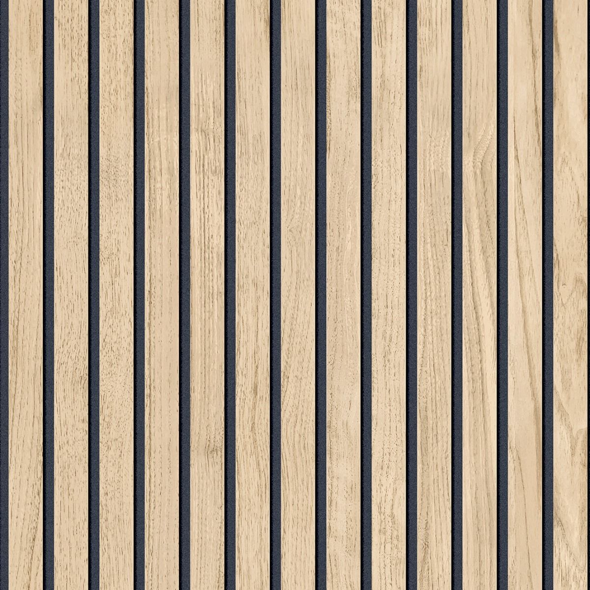1158 - Panacea Wood Slats Wallpaper - Light Oak - Belgravia