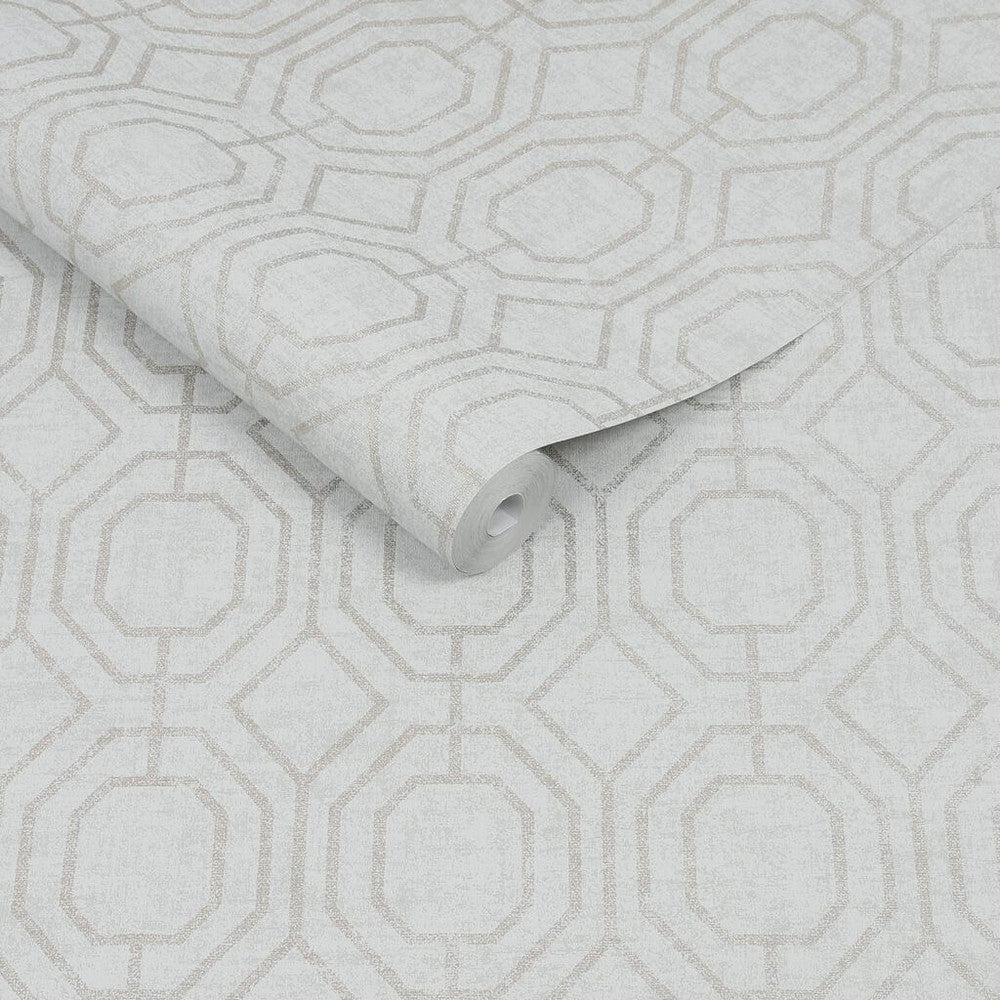 115931 - Luxe Geo Wallpaper - Champagne - Superfresco Easy