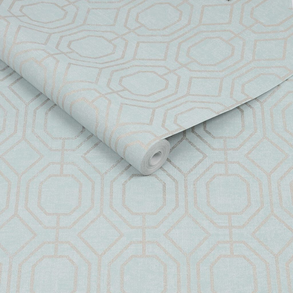 115933 - Luxe Geo Wallpaper - Teal - Superfresco Easy