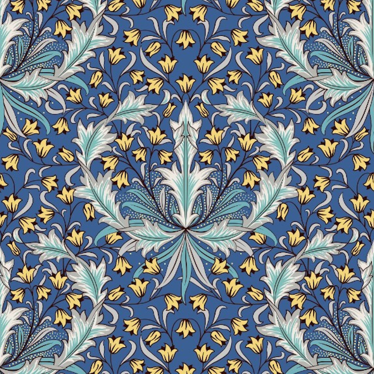 1161 - Hyacinth Wallpaper - Regal Blue - Morris Collections
