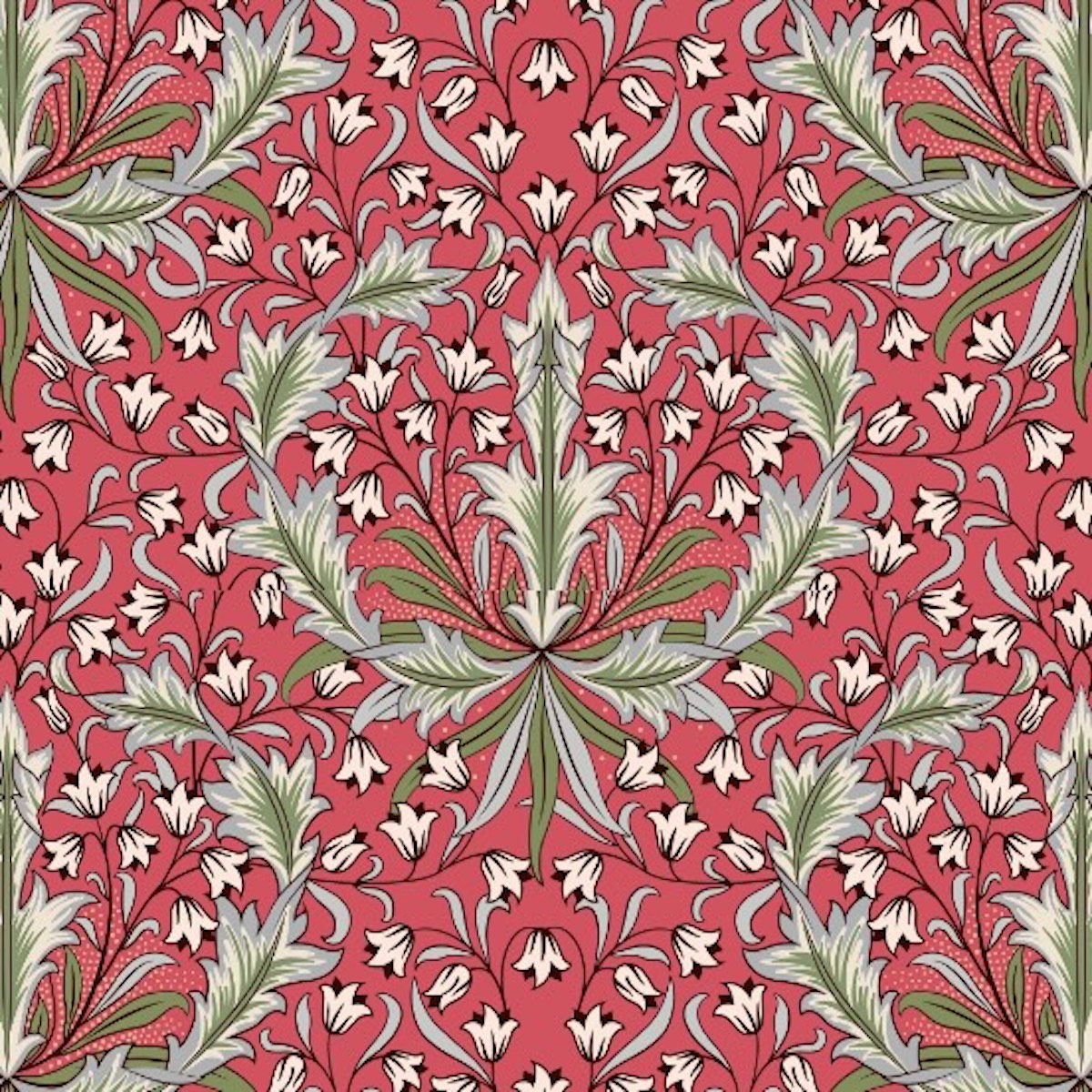1162 - Hyacinth Wallpaper - Rouge - Morris Collections