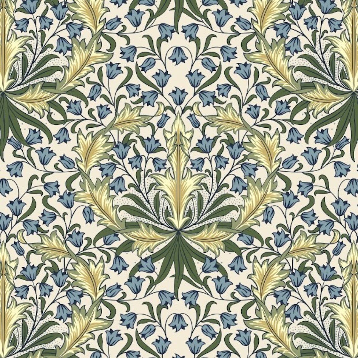 1163 - Hyacinth Wallpaper - Soft Cream - Morris Collections