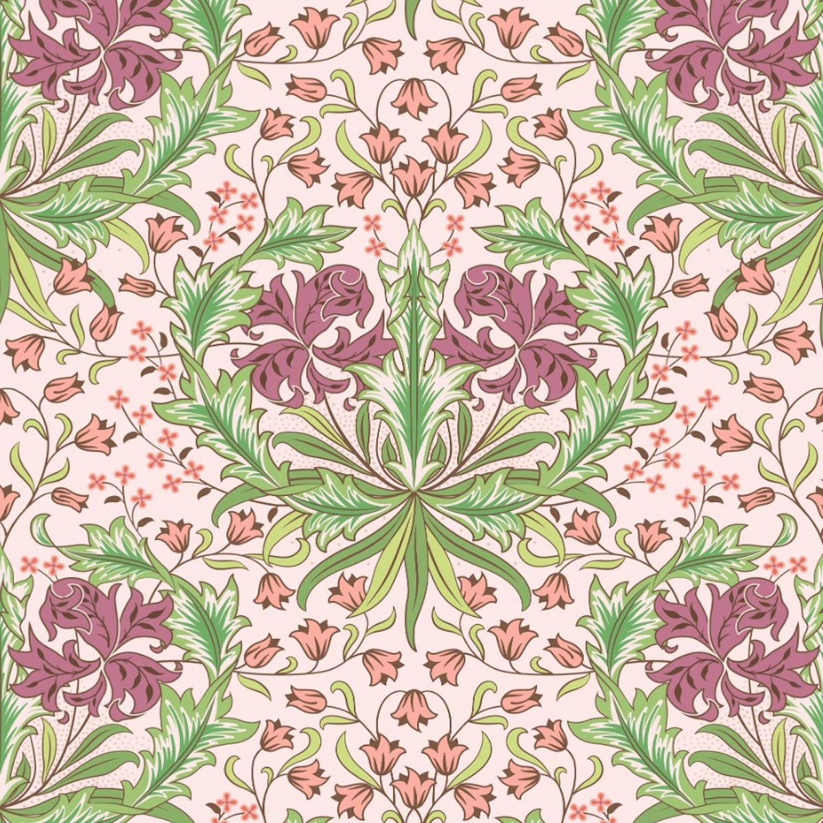 1165 - Hyacinth Wallpaper - Blush - Morris Collections