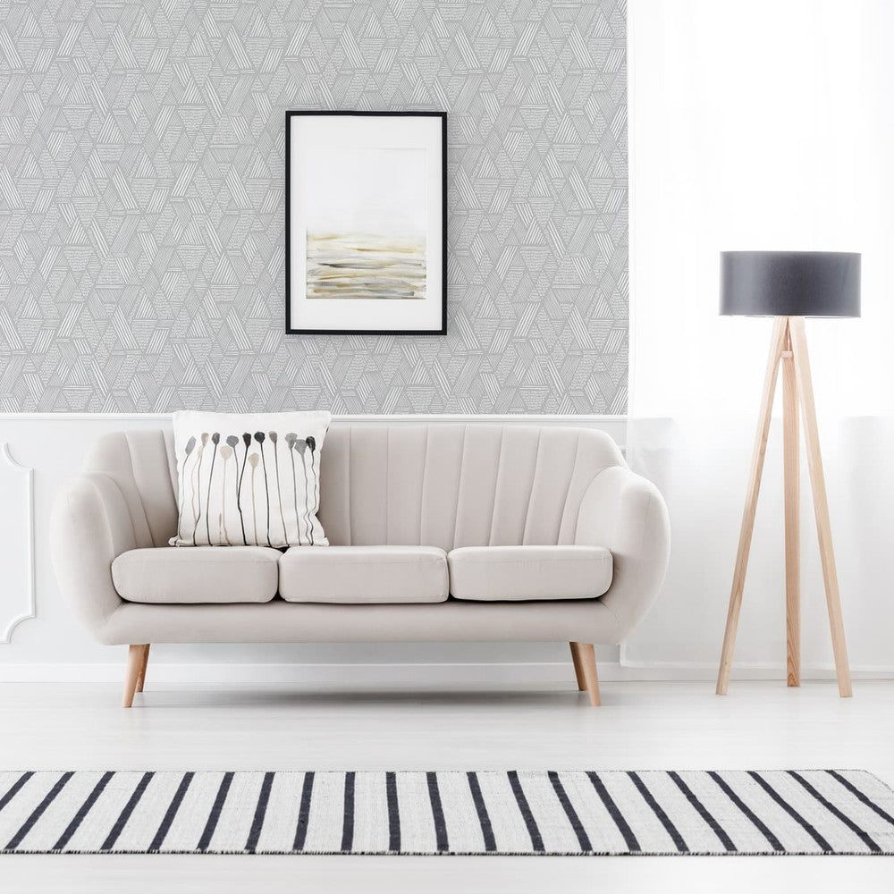 117721 - Ethnic Stitch Wallpaper - Grey - Superfresco Easy