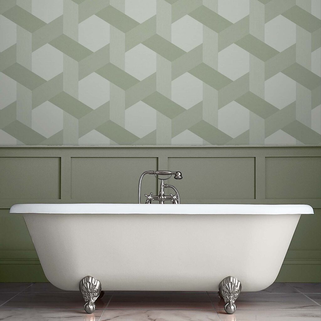 118026 - Fractal Wallpaper - Sage - Graham & Brown