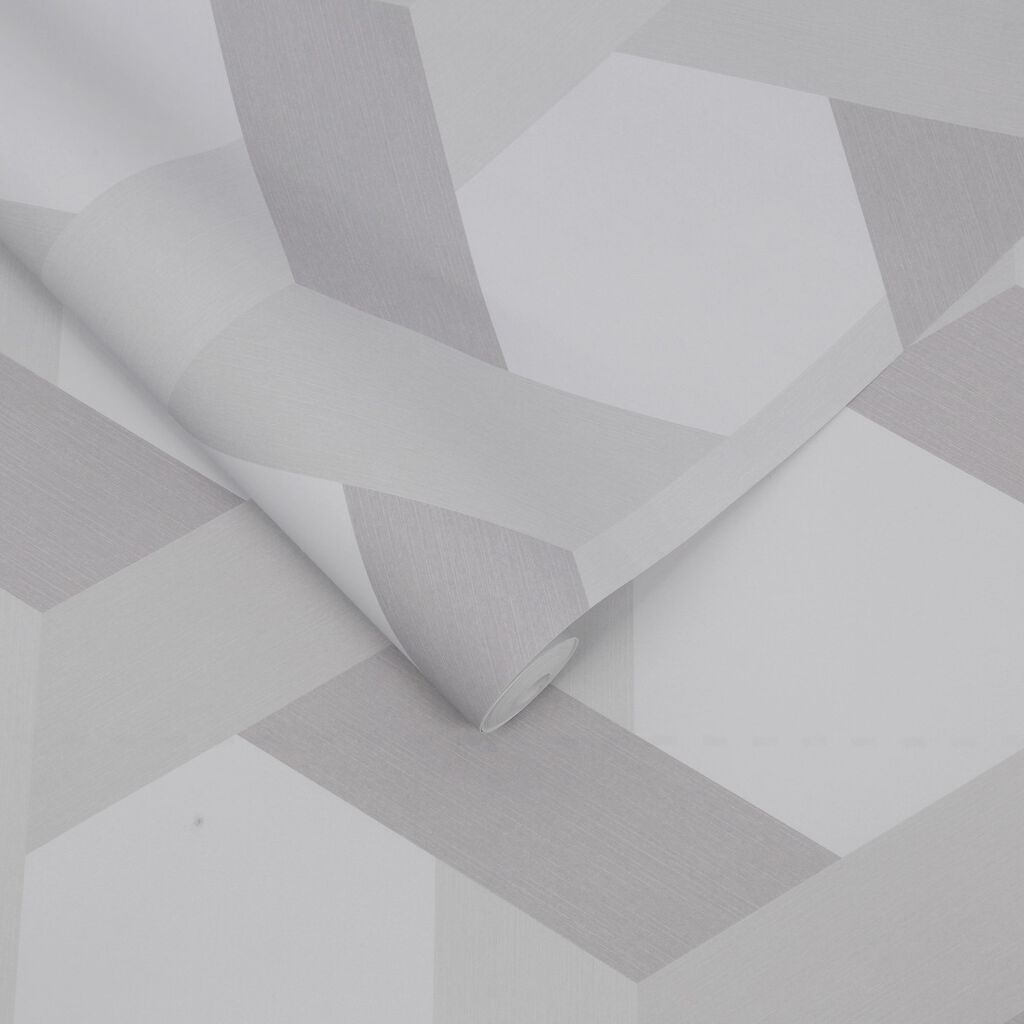 118027 - Fractal Wallpaper - Grey - Graham & Brown
