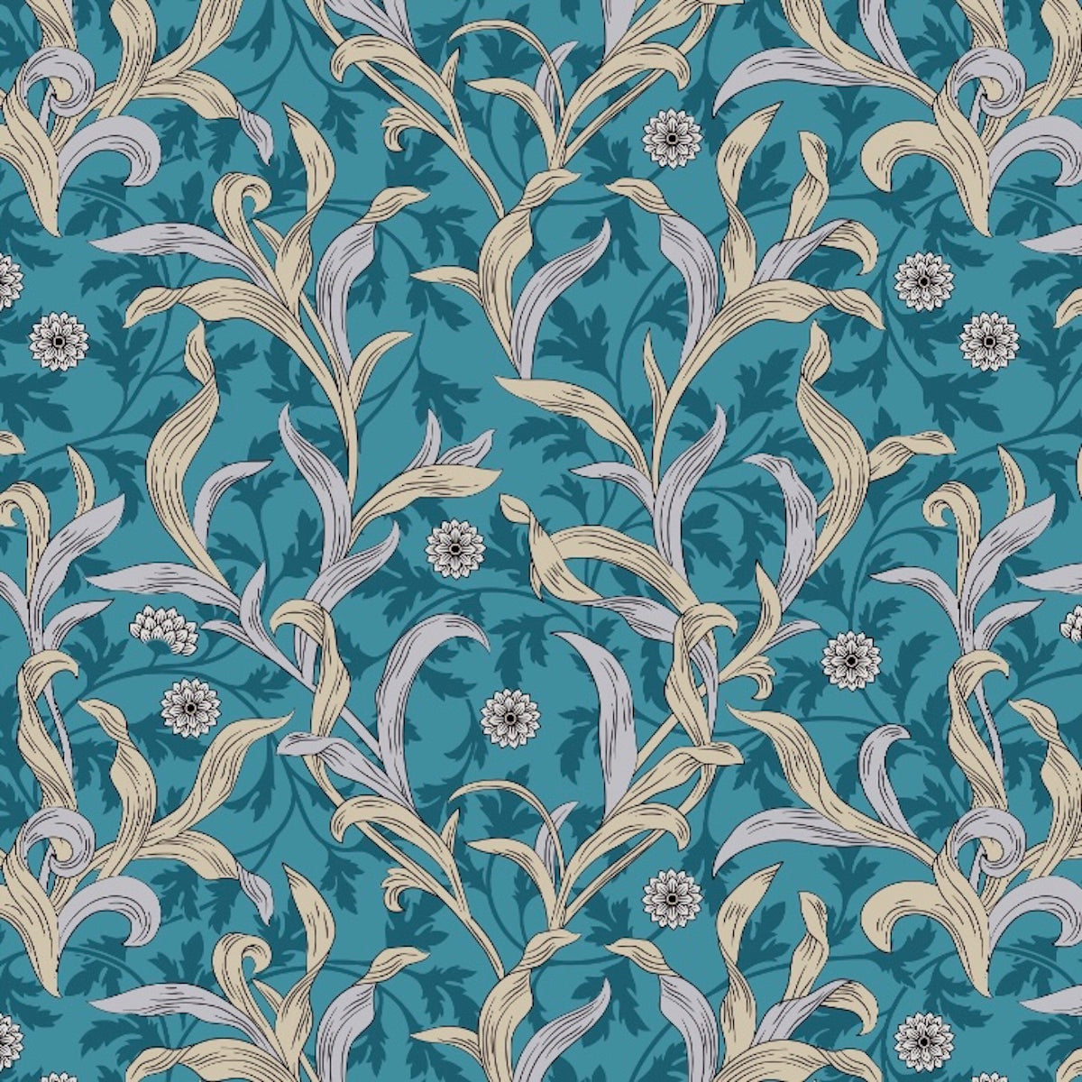 1180 - Willow Wallpaper - Azure Ink Blue - Morris Collections