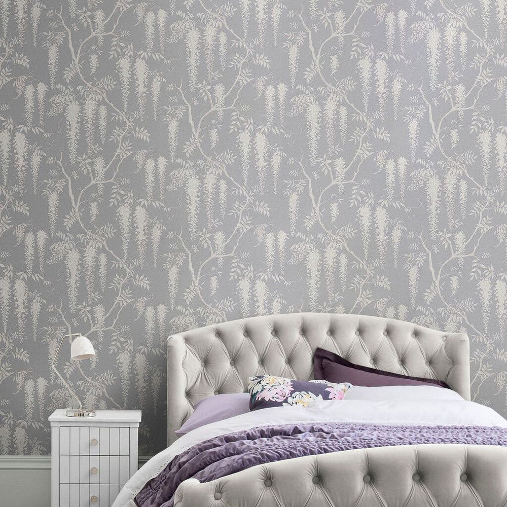 118252 - Wisteria Trails Wallpaper - Grey - Next