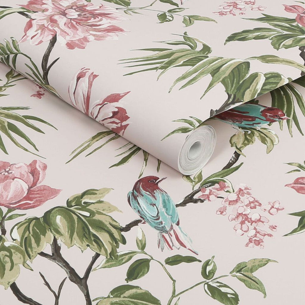118255 - Birds & Blooms Wallpaper - Mauve - Next