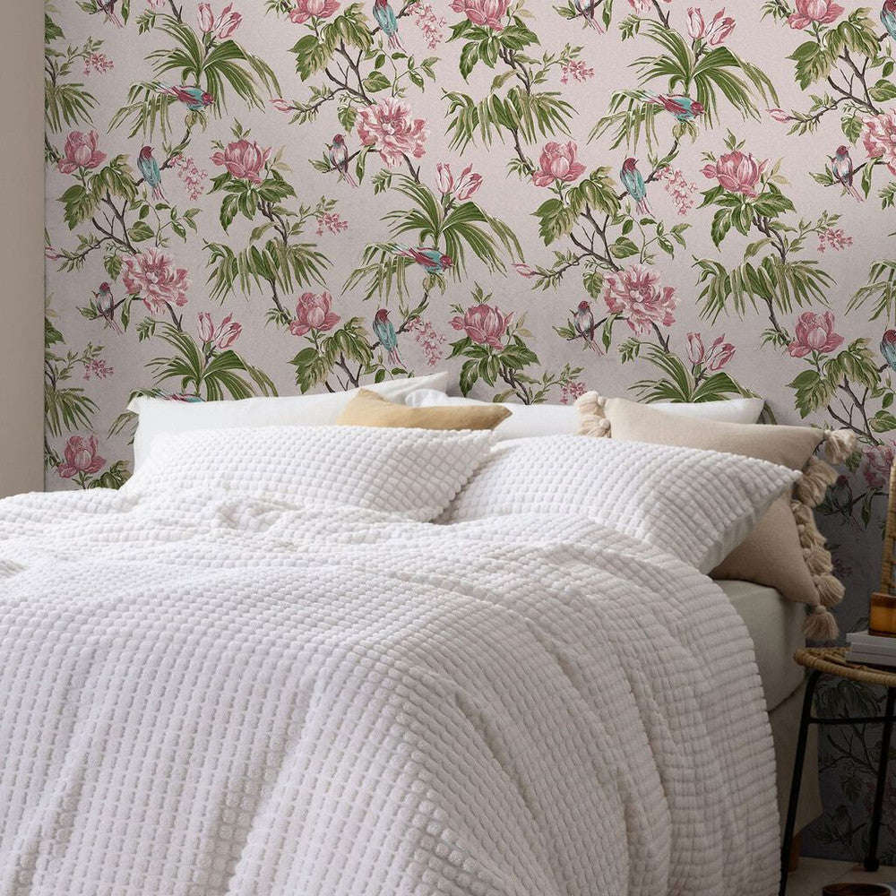 118255 - Birds & Blooms Wallpaper - Mauve - Next