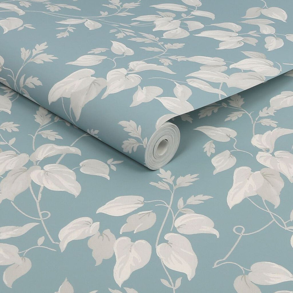 118258 - Trail Flower Wallpaper - Duck Egg - Next
