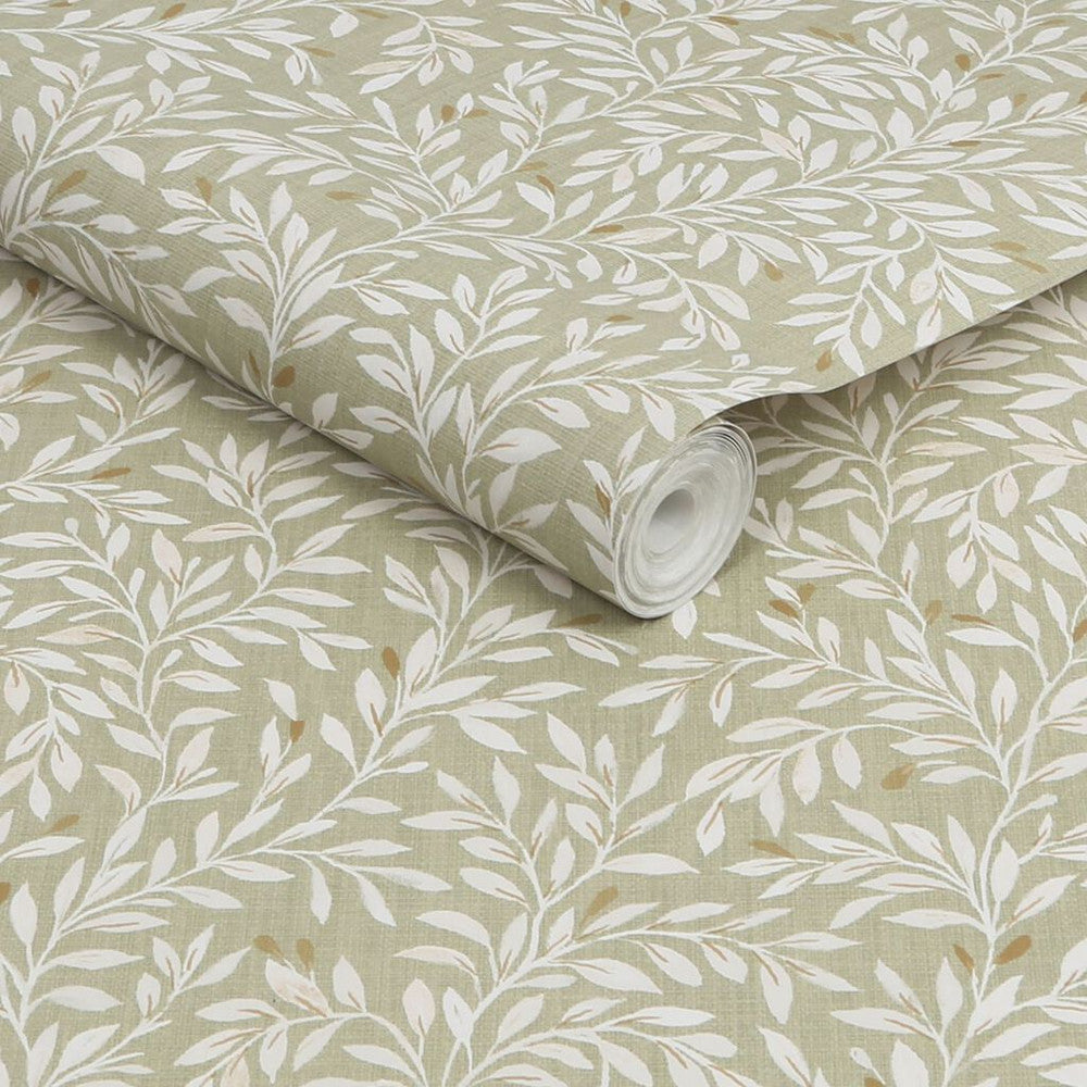 118261 - Ditsy Leaf Wallpaper - Green - Next