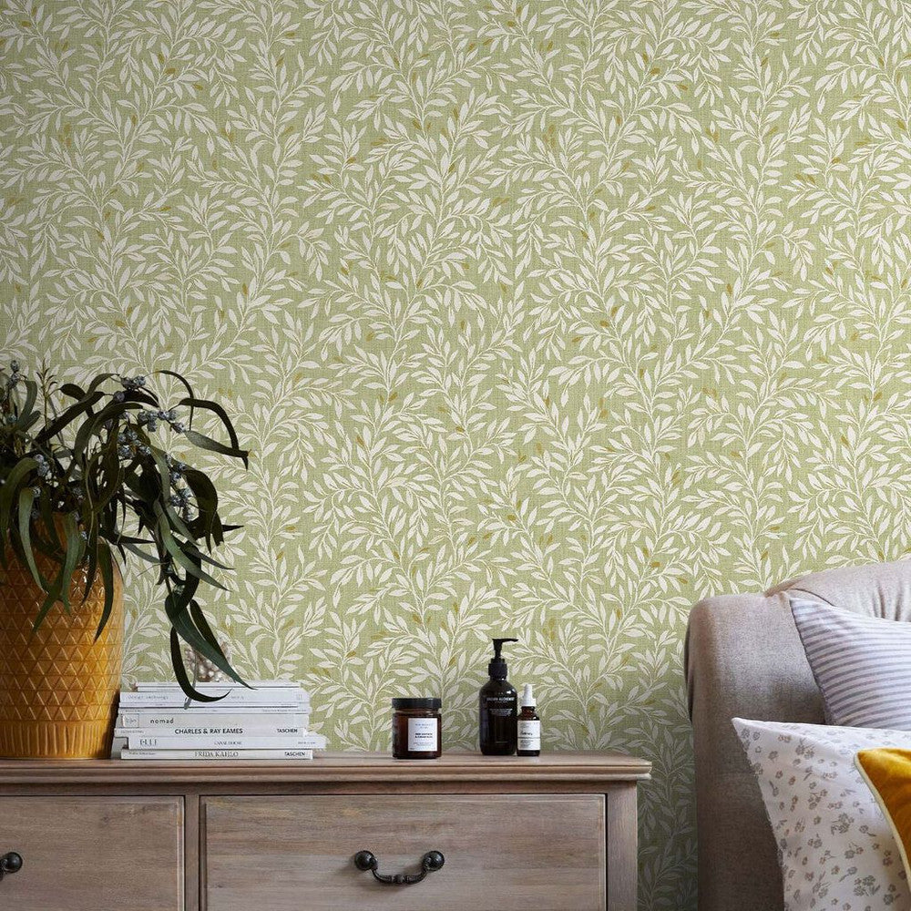 118261 - Ditsy Leaf Wallpaper - Green - Next