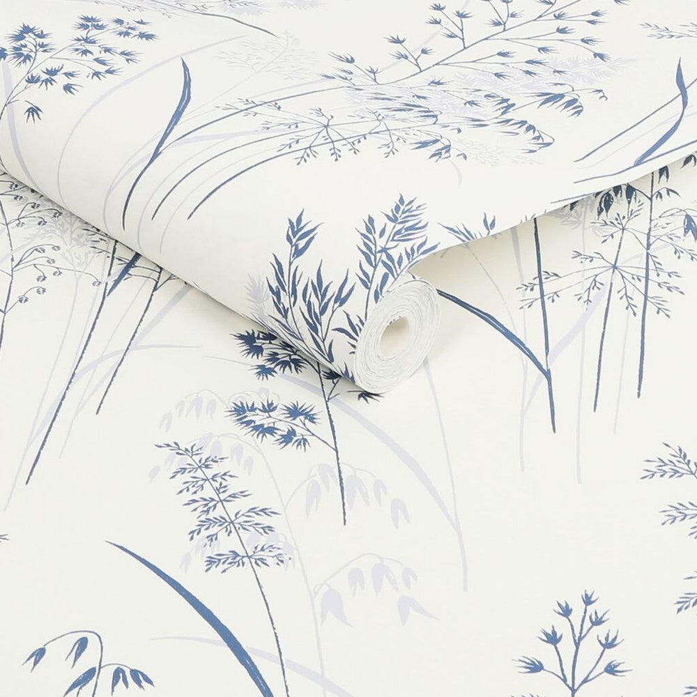 118265 - Leaf Sprigs Wallpaper - Blue - Next
