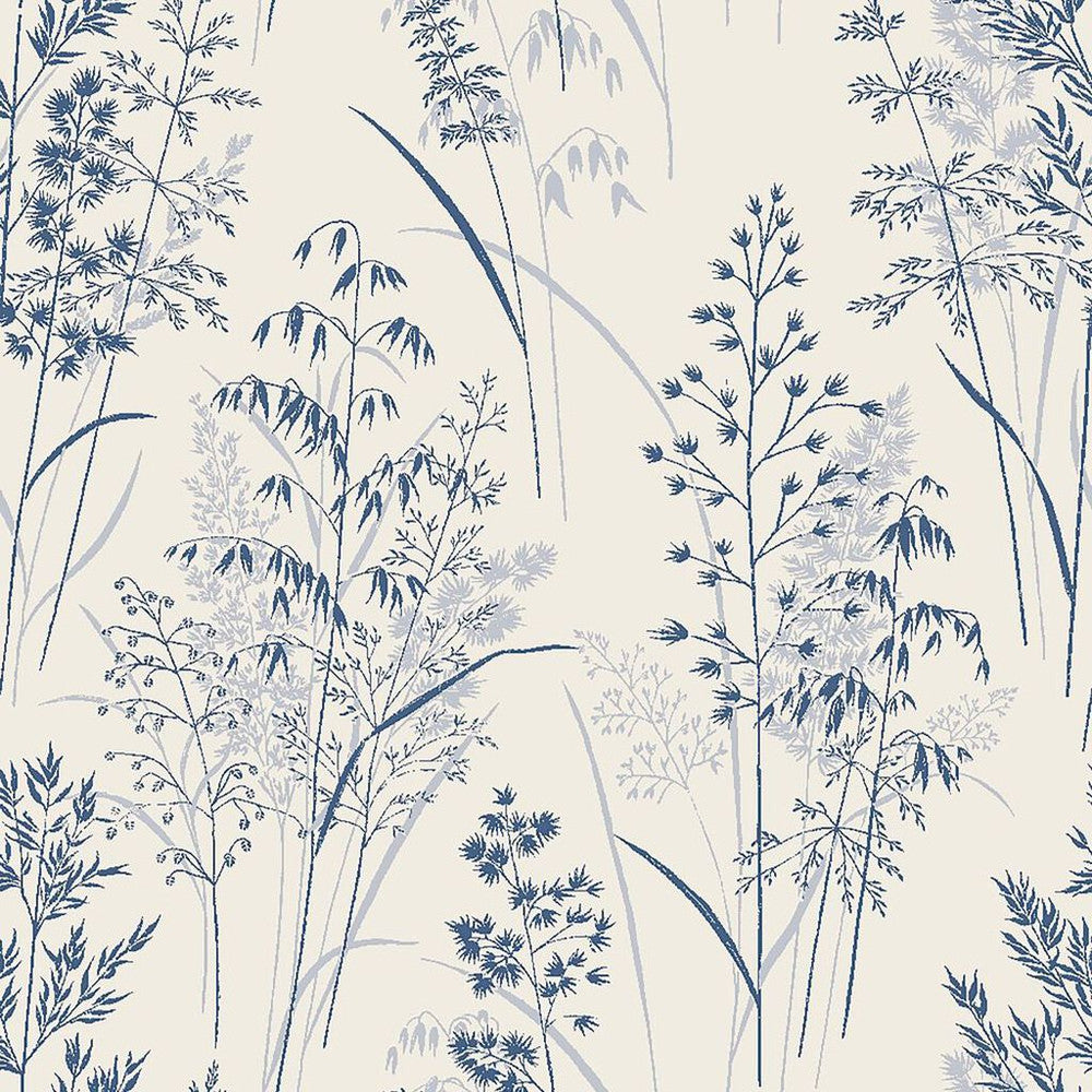 118265 - Leaf Sprigs Wallpaper - Blue - Next