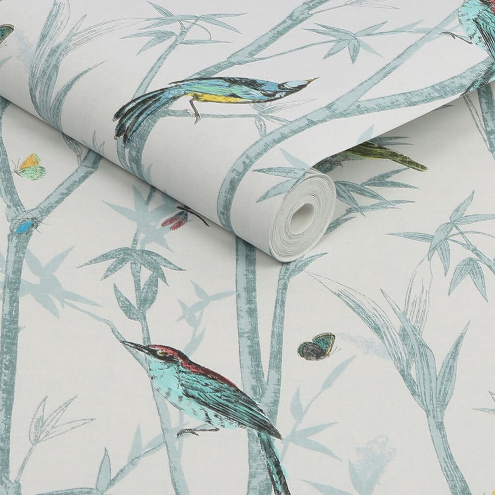 118267 - Chinoiserie Bird Trail Wallpaper - Duck Egg - Next