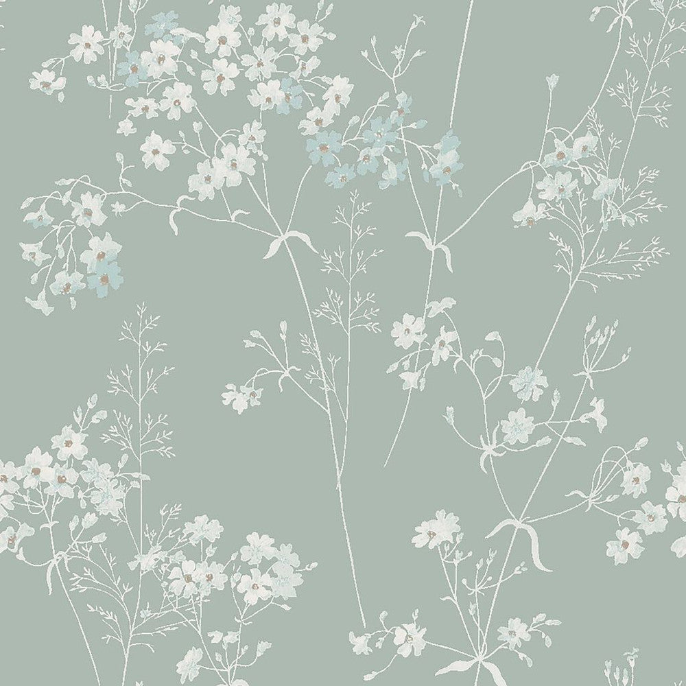 118268 - Leaf Wallpaper - Duck Egg - Next
