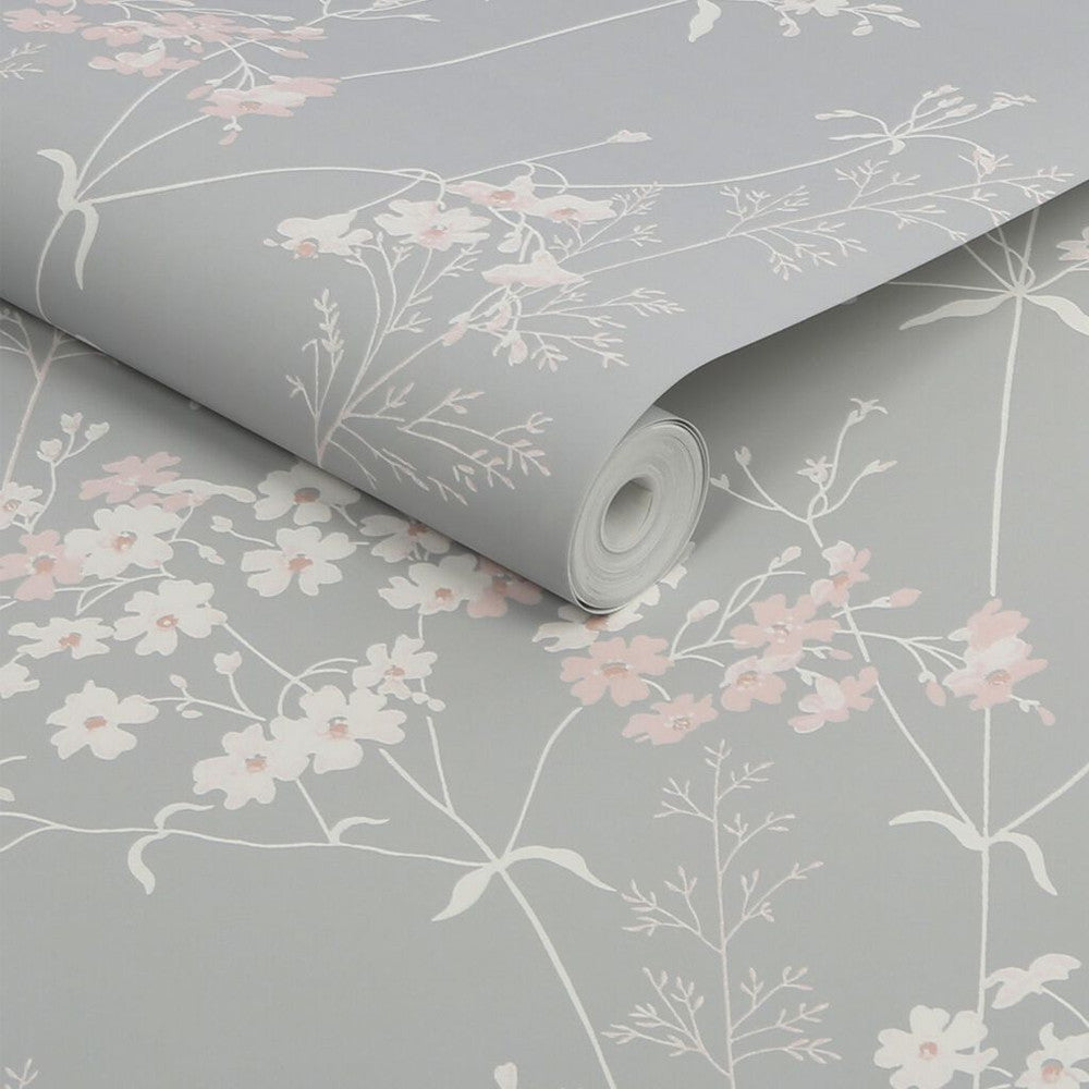 118270 - Leaf Wallpaper - Silver - Next