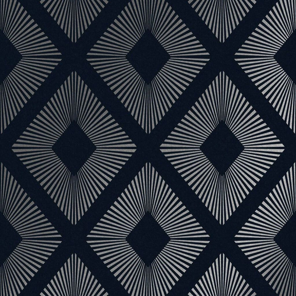118272 - Deco Triangle Wallpaper - Navy - Next