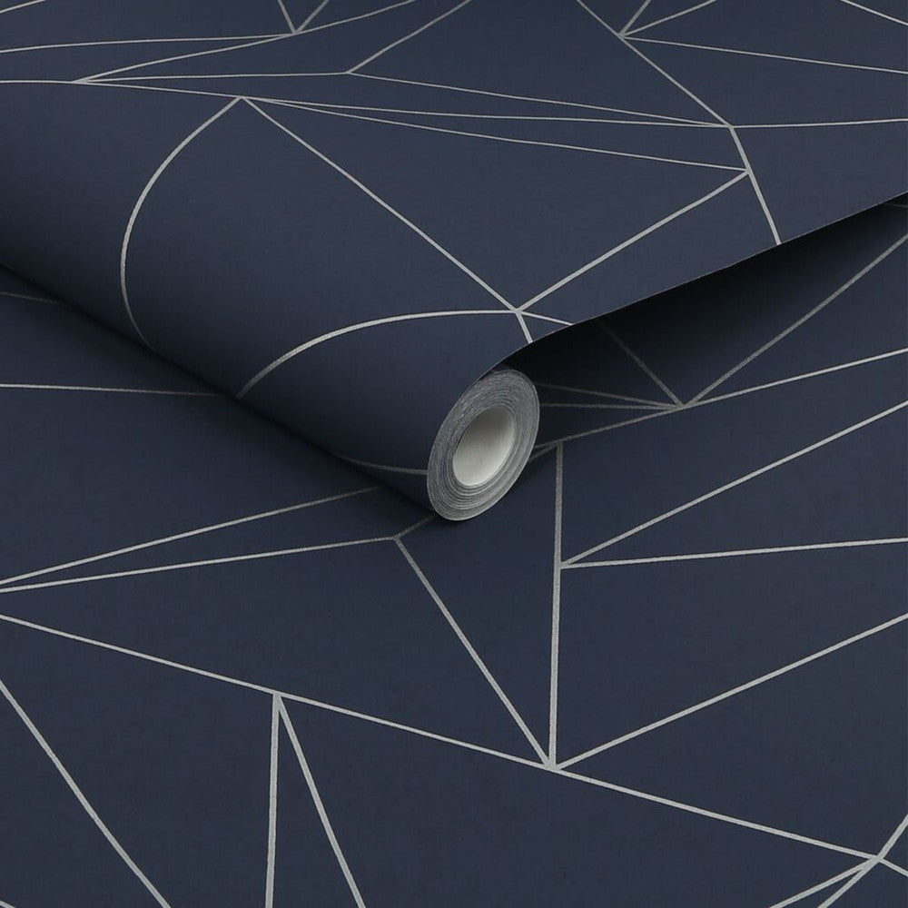 118278 - Scatter Geo Wallpaper - Navy - Next