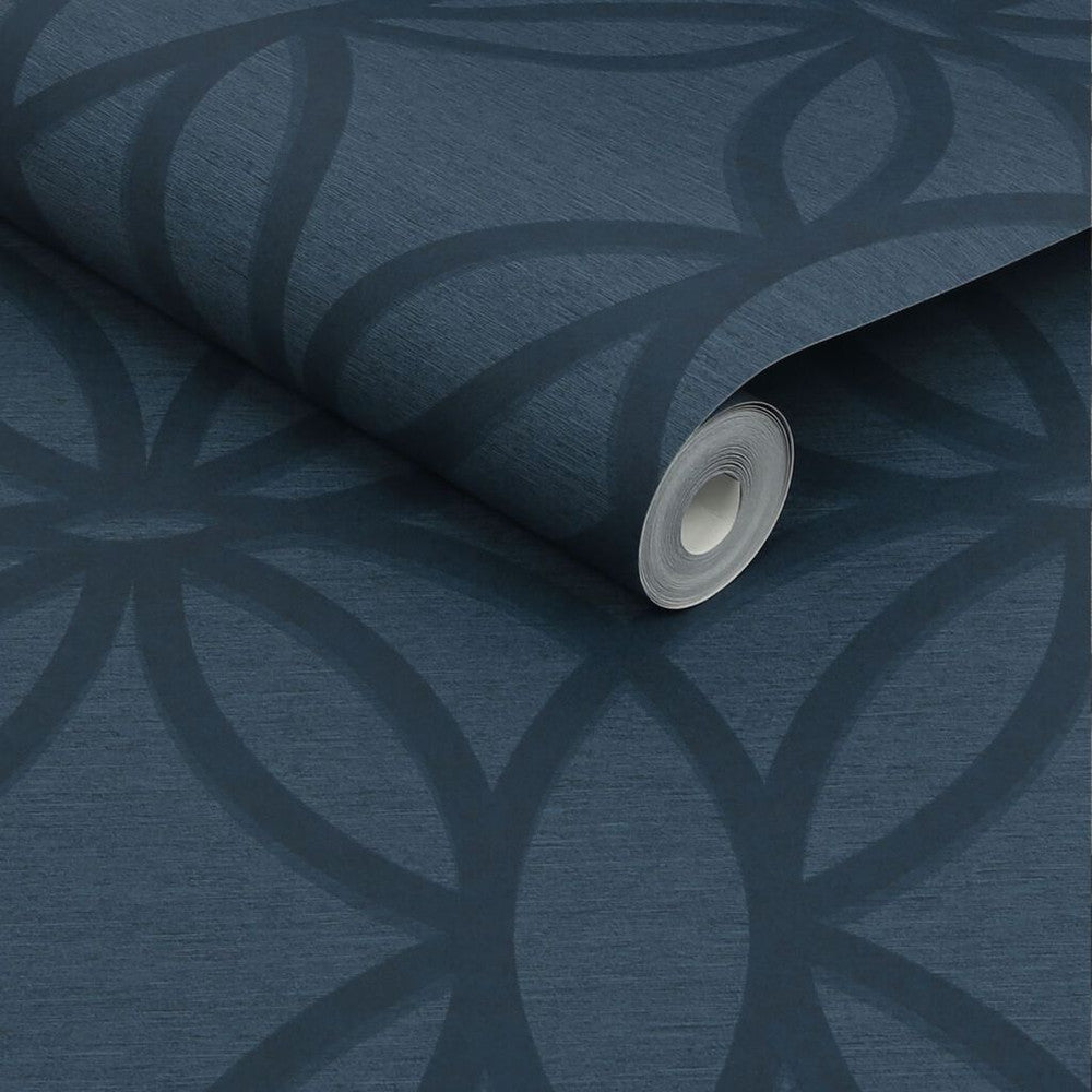 118290 - Luxe Eclipse Wallpaper - Navy - Next