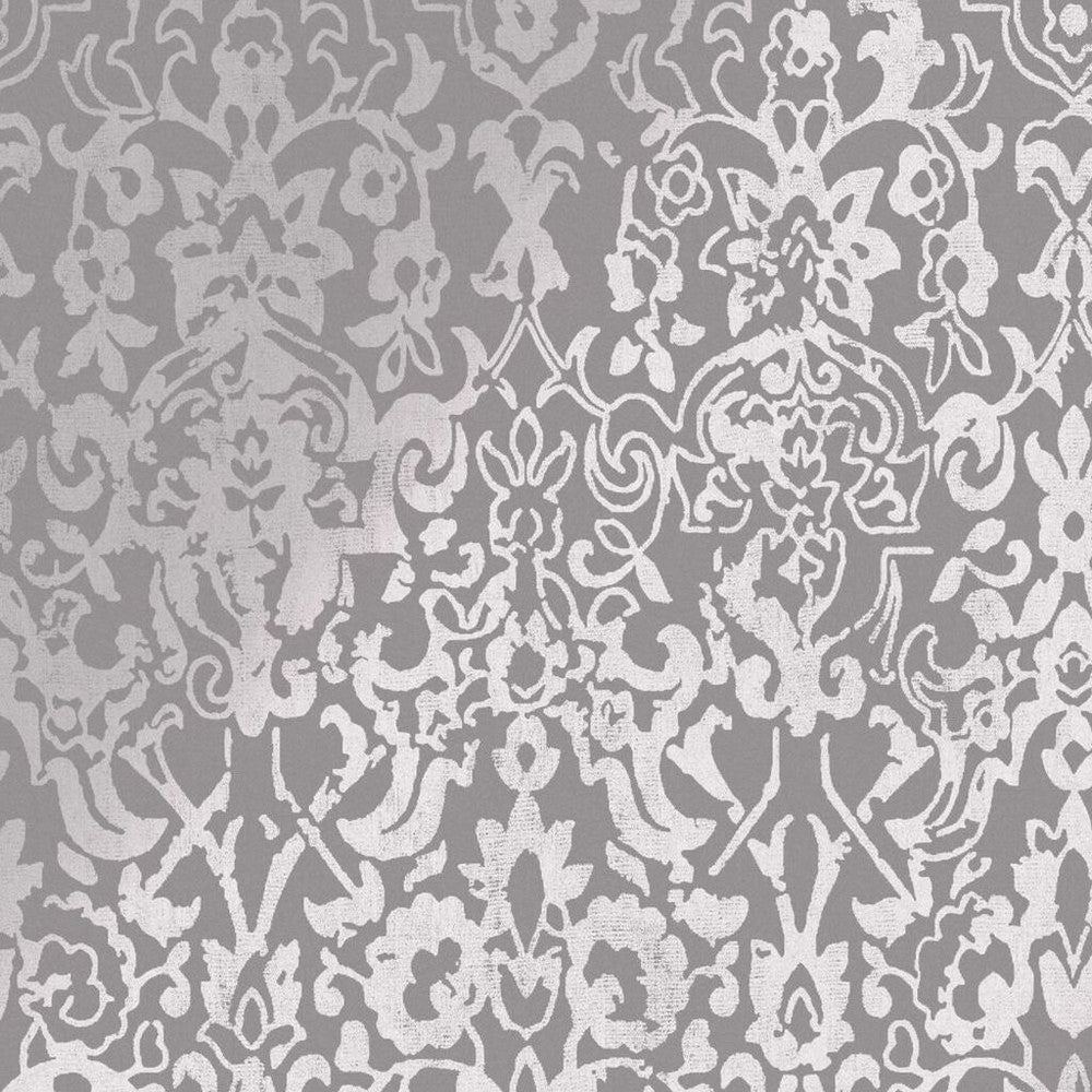 118293 - Majestic Damask Wallpaper - Grey - Next
