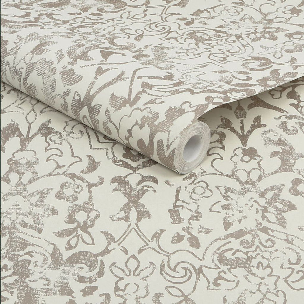 118295 - Majestic Damask Wallpaper - Neutral - Next