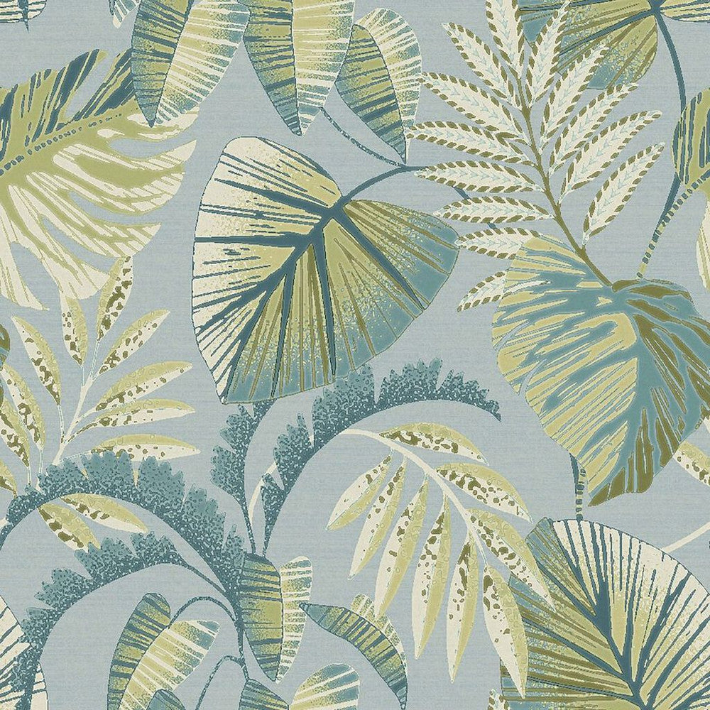 118297 - Jungle Leaves Wallpaper - Duck Egg - Next