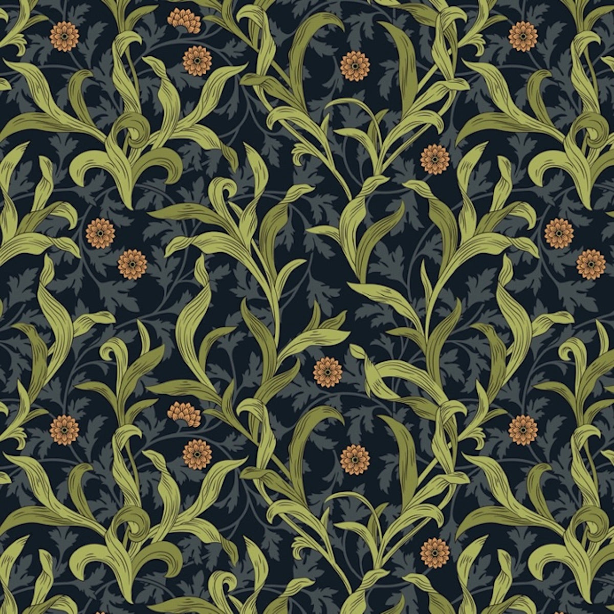 1182 - Willow Wallpaper - Deep Green - Morris Collections